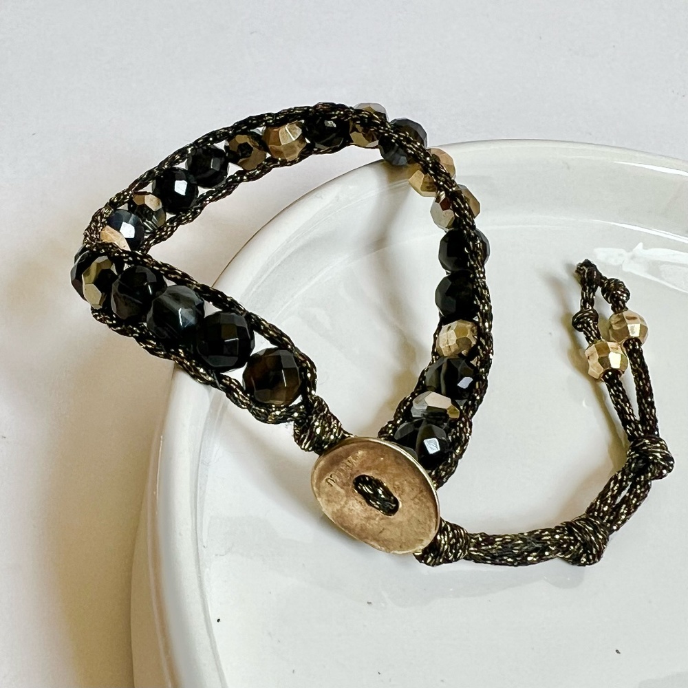 CHAN LUU wrap bracelet with black sardonyx and crystal